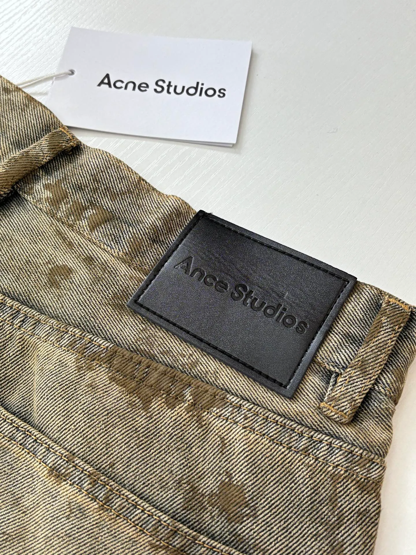 Acne Studio 26SS （14oz） ACNE +2% + Retro ACNE Non-Slip Genuine Leather Size：S/M/L/XL